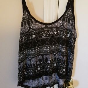 Elephant Crop Top - Crisscross back